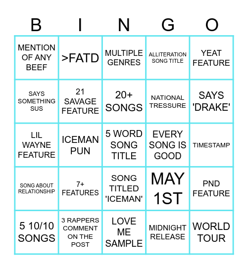 ICEMAN Bingo Card