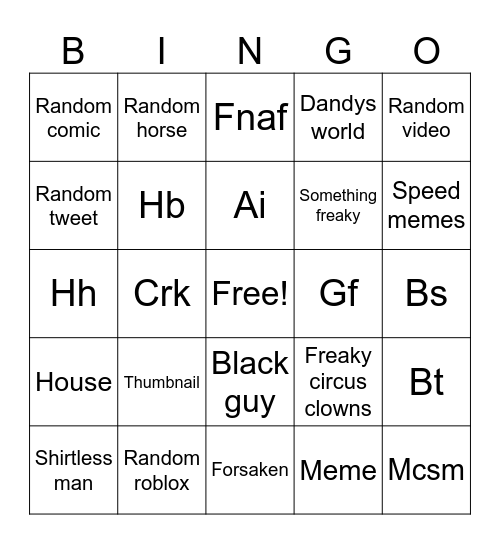 Udidisisy Bingo Card