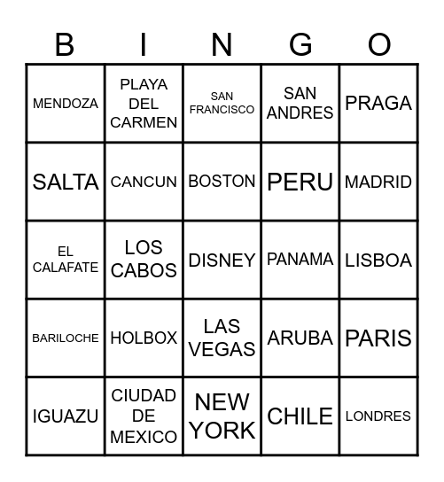 BINGO BE FUN Bingo Card