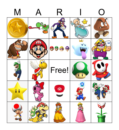 Super Mario Party Bingo Card