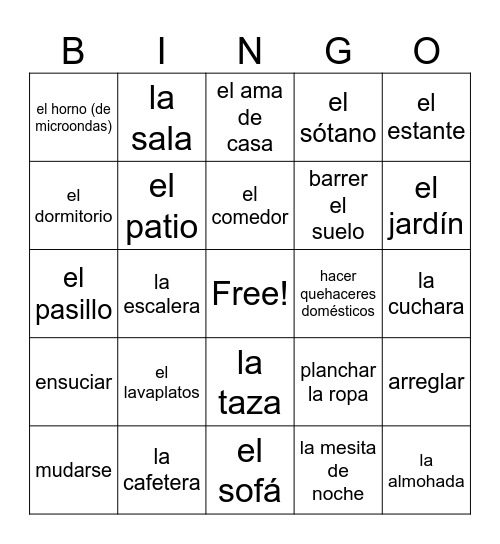 La Vivienda Bingo Card