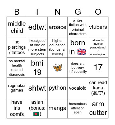 ZAKARIYA Bingo Card