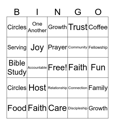 Life Group Bingo Card
