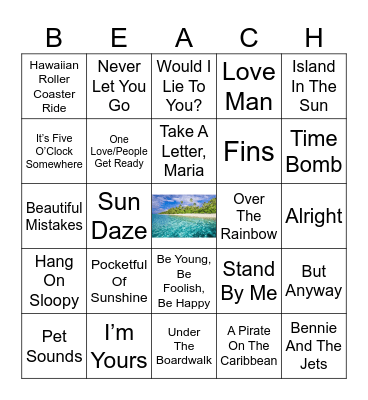 BEACH PARTY BINGO Card