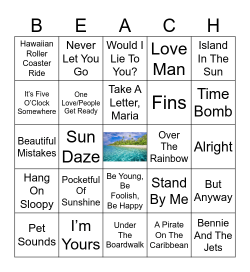 BEACH PARTY BINGO Card
