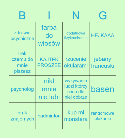 FLAGA CHIN Bingo Card