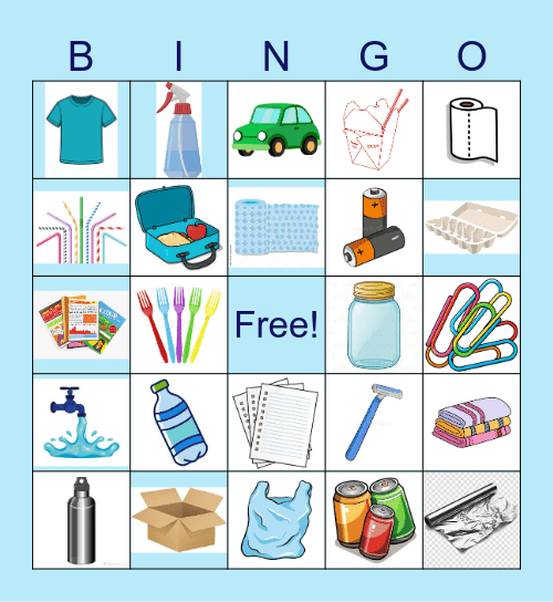 Reduce-Reuse-Recycle Bingo Card