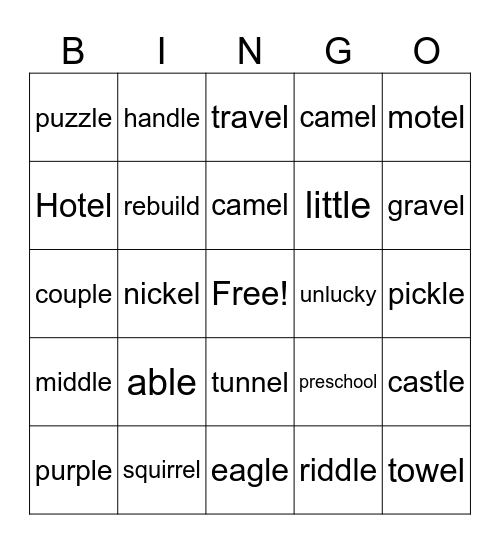 6.2 Bingo Card
