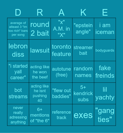 iceman bingo Card