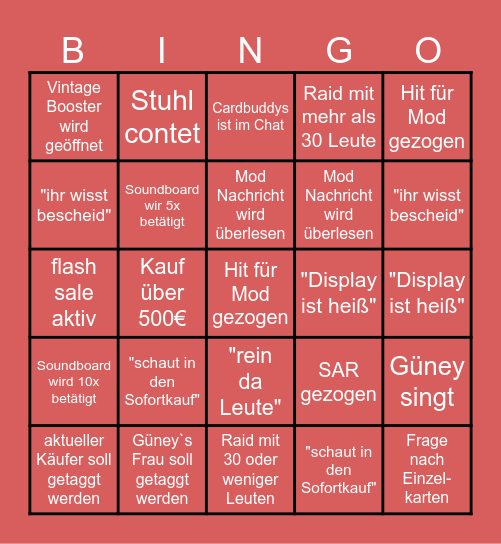 CardUnit Bingo Card
