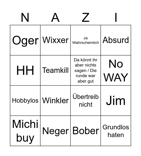 Das Michi-Bingo Card