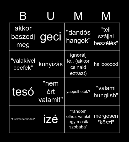 Lara Bingo Card