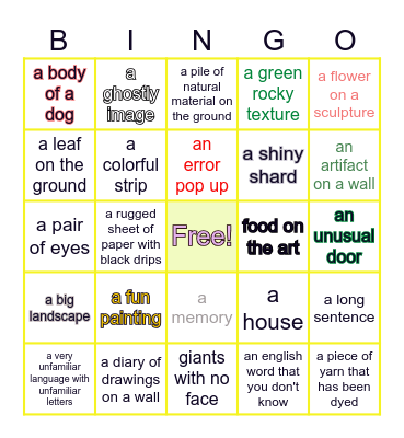 KPU    GRAD   SHOW Bingo Card