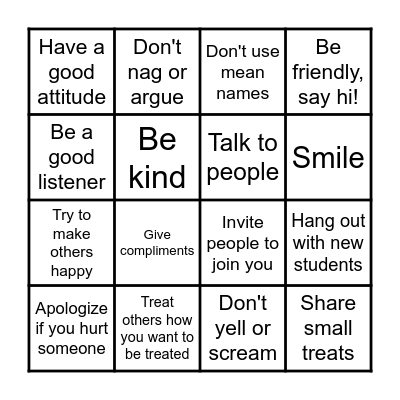 How to Make and Keep Friends Bingo Card