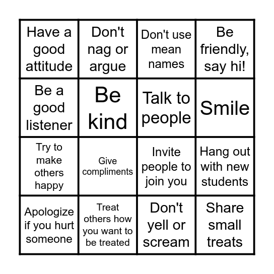 How to Make and Keep Friends Bingo Card