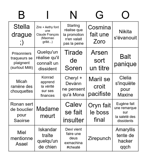 Bingo Event 4 Bingo Card