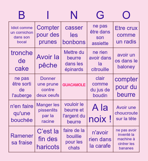 RAYFA CULINARY JOKE Bingo Card