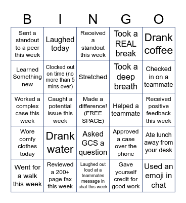 Nurses Week Bingo Card
