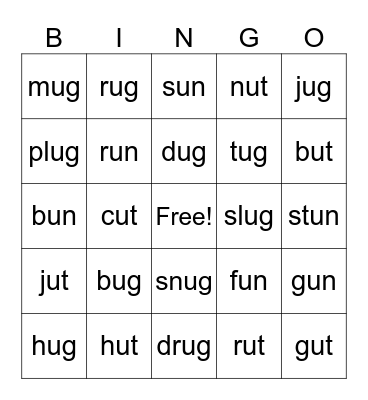 ug Bingo Card