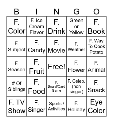 Class of 2030 BINGO Card