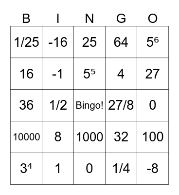 Elevado ao Bingo Card