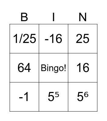 Elevado ao Bingo Card