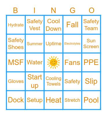 Summer Bingo Card