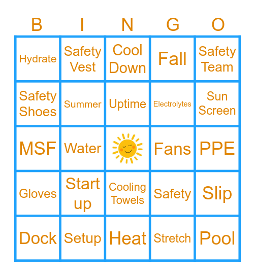 Summer Bingo Card