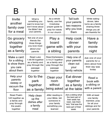 Crestview Bingo Card