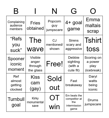 Pride game Bingo Card