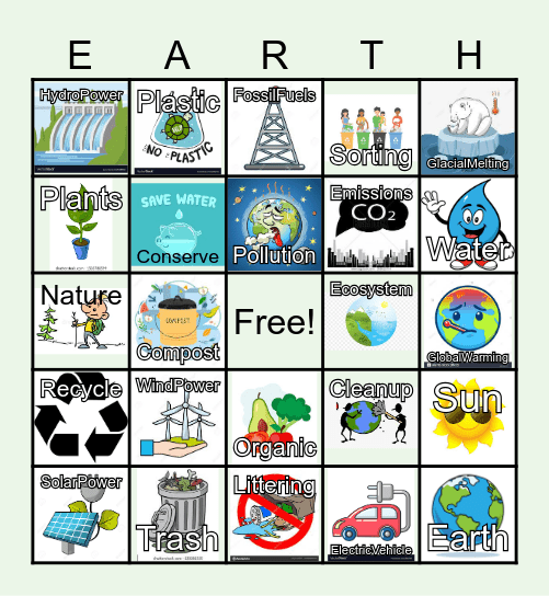 Earth Day Bingo Card