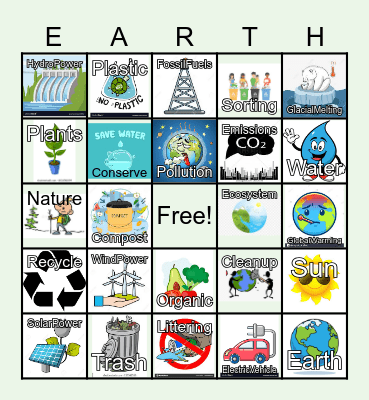 Earth Day Bingo Card
