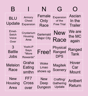FFXIV FanFest 2026 Bingo Card