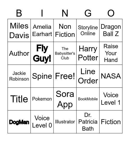 Library Bingo Card