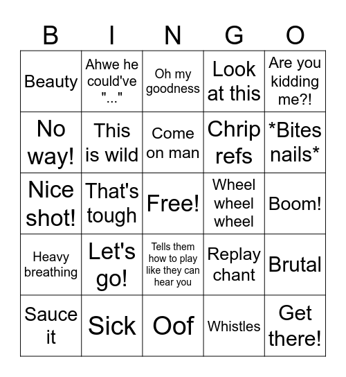 Rob's Hockey Bingo Card
