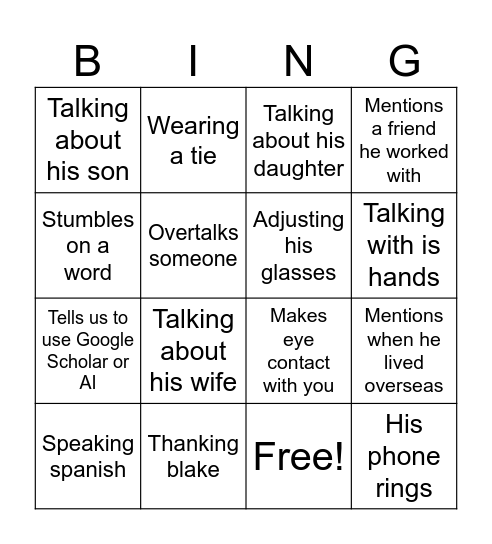 jason bingo Card
