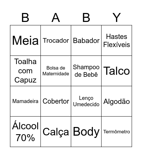 Chá de Bençãos da Heloisé Bingo Card