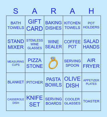 BRIDAL SHOWER BINGO Card
