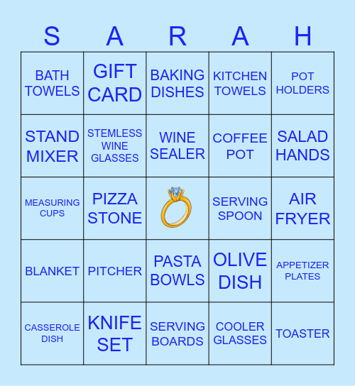 BRIDAL SHOWER BINGO Card