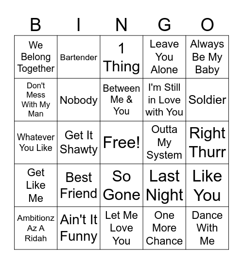 The Best of 90s Hip Hop 2000s Bingo Card