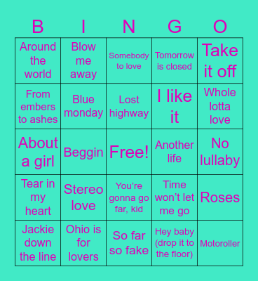 Stay stinky, my friends. Bingo Card
