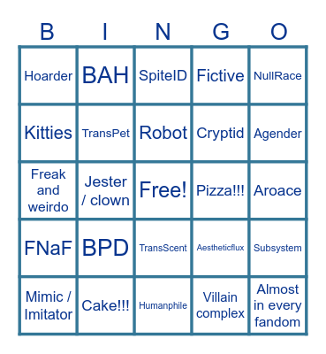 Ennard's Bingo Card