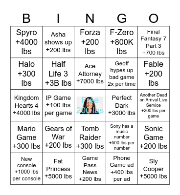 Asha Summer WG Fest Bingo Card