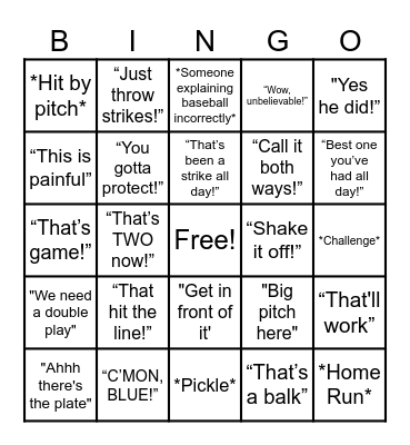 make baseball fun again Bingo Card