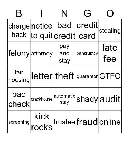 Holla For Dollars Bingo Card