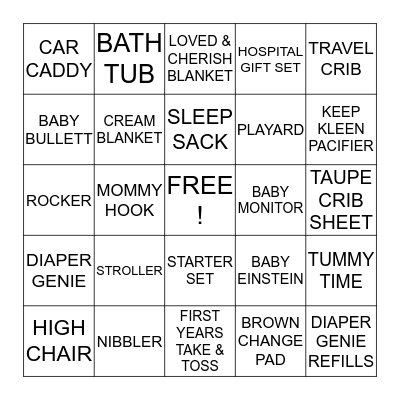 BABY BINGO Card