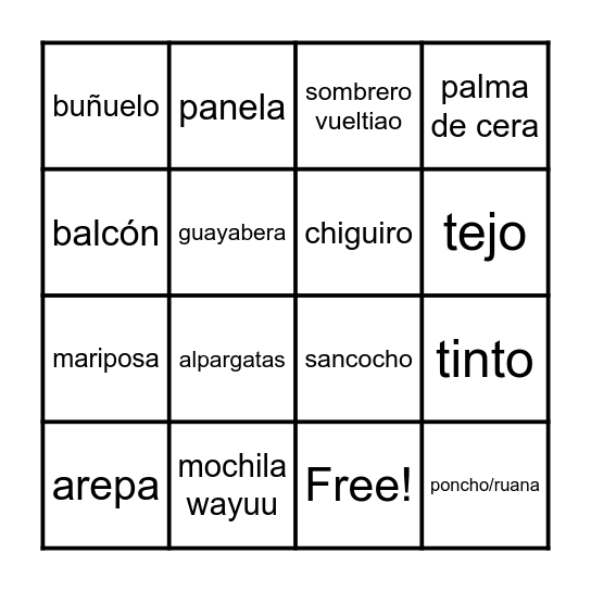ENCANTO Bingo Card