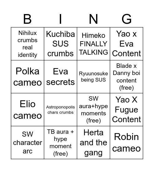 4.2 Bingo Card