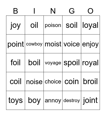 文字賓果 Bingo Card