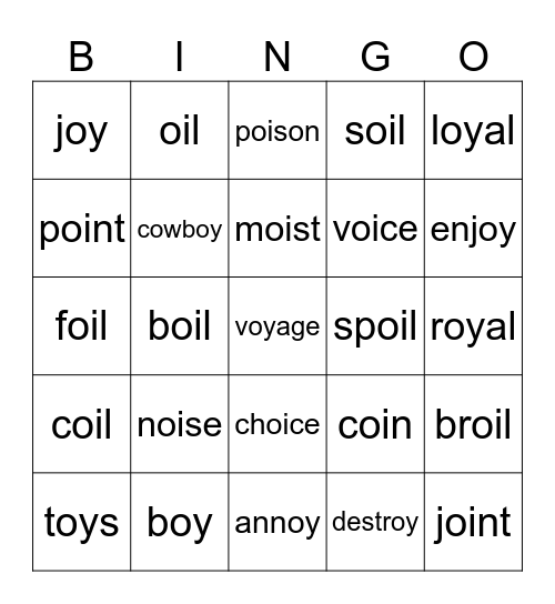 文字賓果 Bingo Card